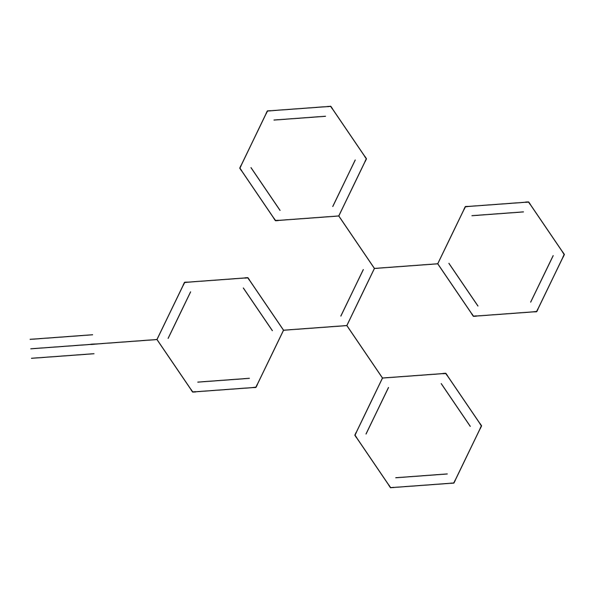 (2-(4-Ethynylphenyl)ethene-1,1,2-triyl)tribenzene molecular structure, CAS 1225493-18-4