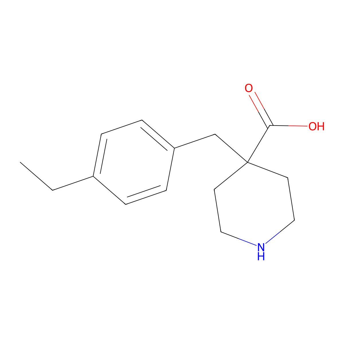 4-[(4-Ethylphenyl)methyl]piperidine-4-carboxylic acid molecular structure, CAS 1225495-90-8