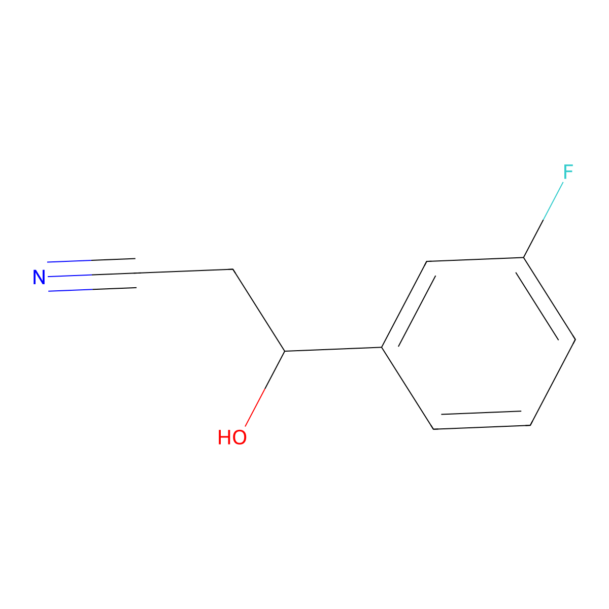 3-(3-Fluorophenyl)-3-hydroxypropanenitrile molecular structure, CAS 1225499-10-4