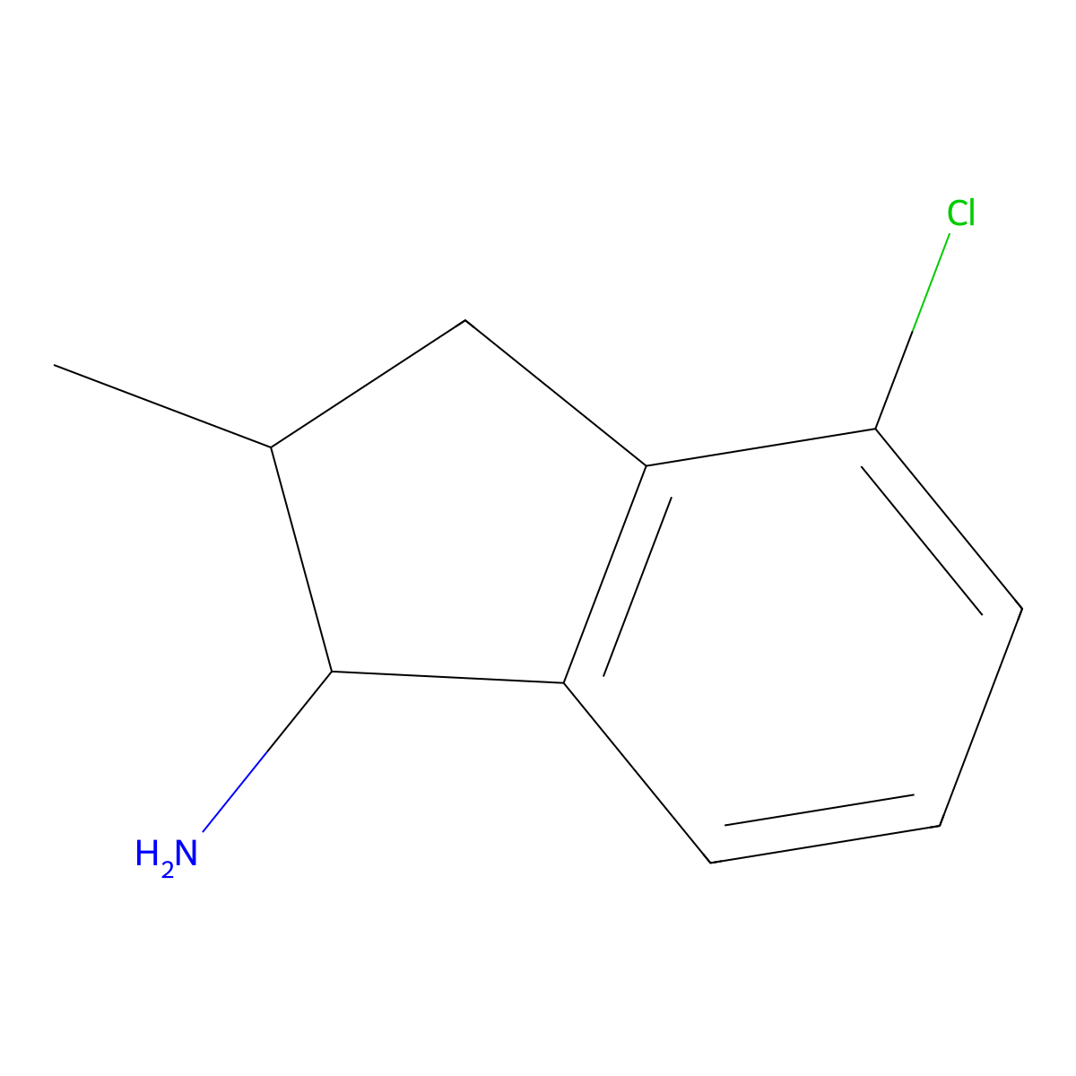 4-chloro-2-methyl-2,3-dihydro-1H-inden-1-amine molecular structure, CAS 1225501-18-7