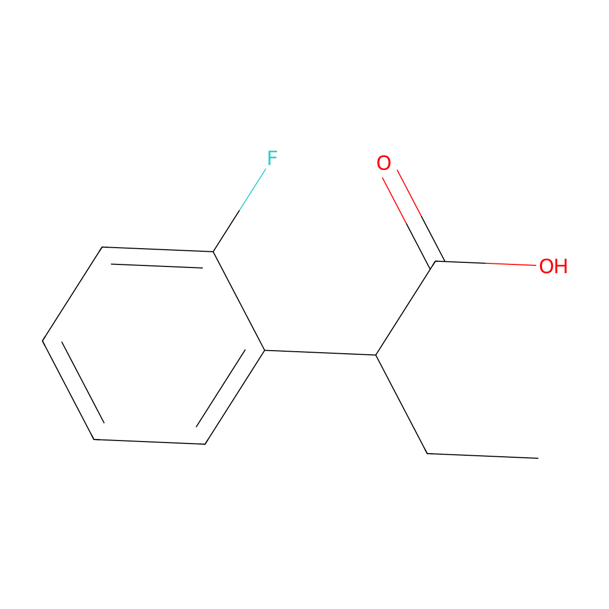 2-(2-Fluorophenyl)butanoic acid molecular structure, CAS 1225501-27-8