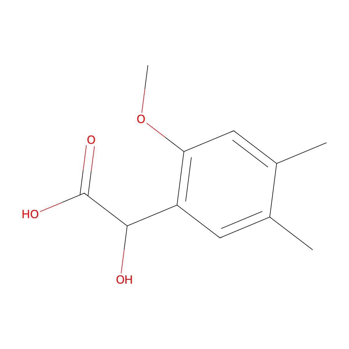2-Hydroxy-2-(2-methoxy-4,5-dimethylphenyl)acetic acid molecular structure, CAS 1225501-94-9