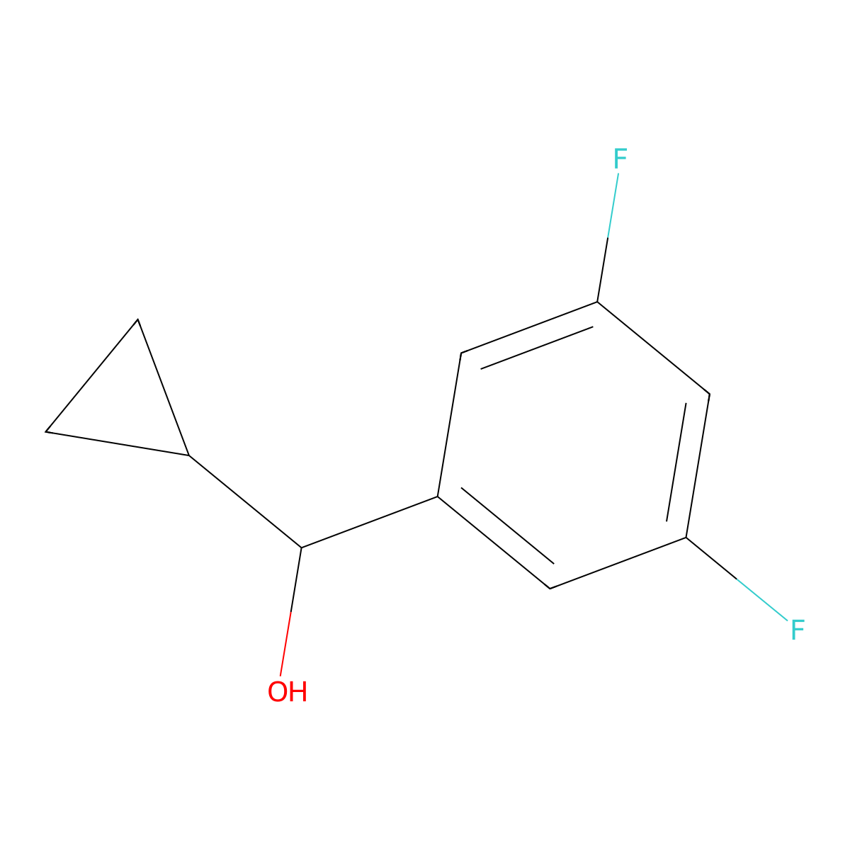 Cyclopropyl(3,5-difluorophenyl)methanol molecular structure, CAS 1225501-96-1