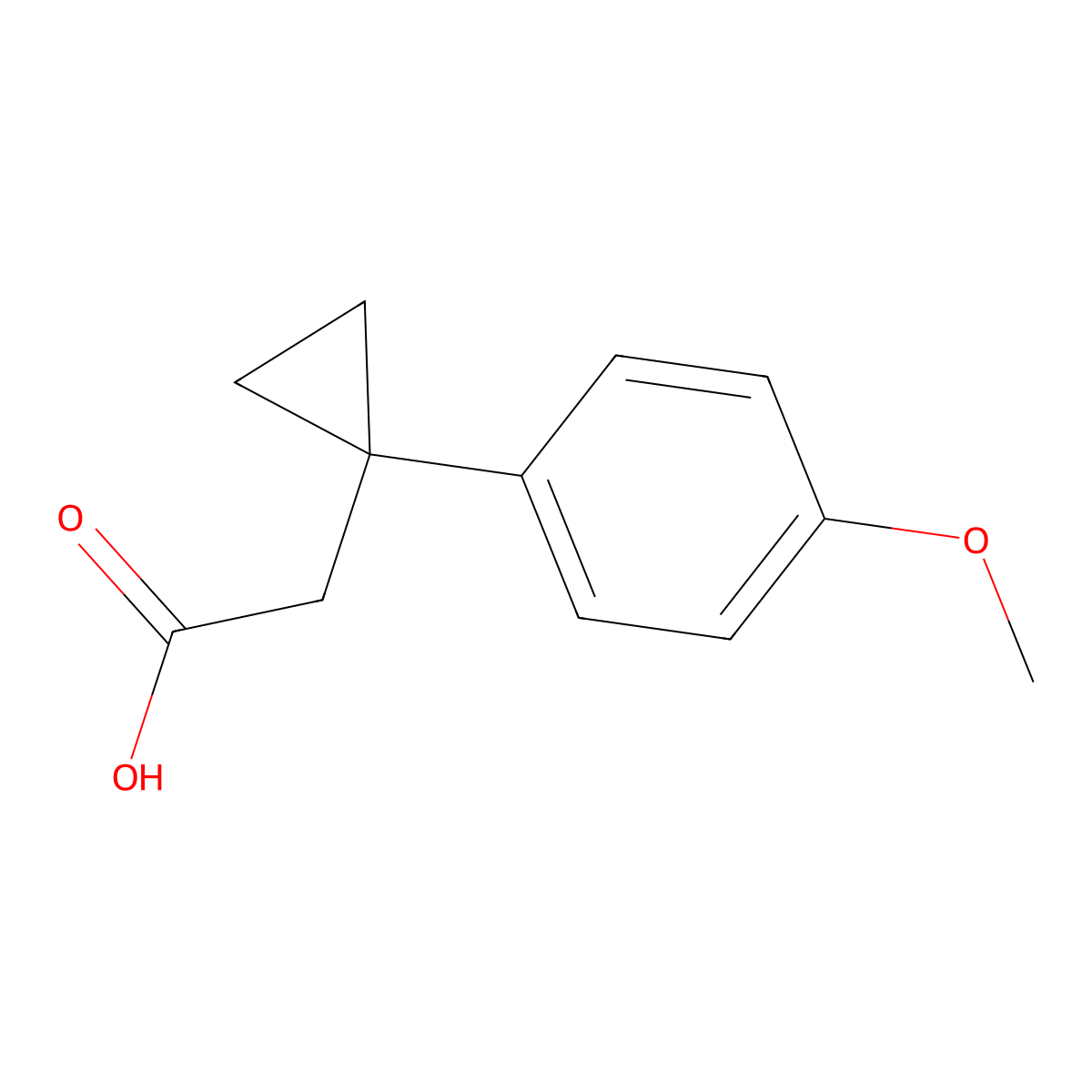 2-[1-(4-Methoxyphenyl)cyclopropyl]acetic acid molecular structure, CAS 1225503-00-3