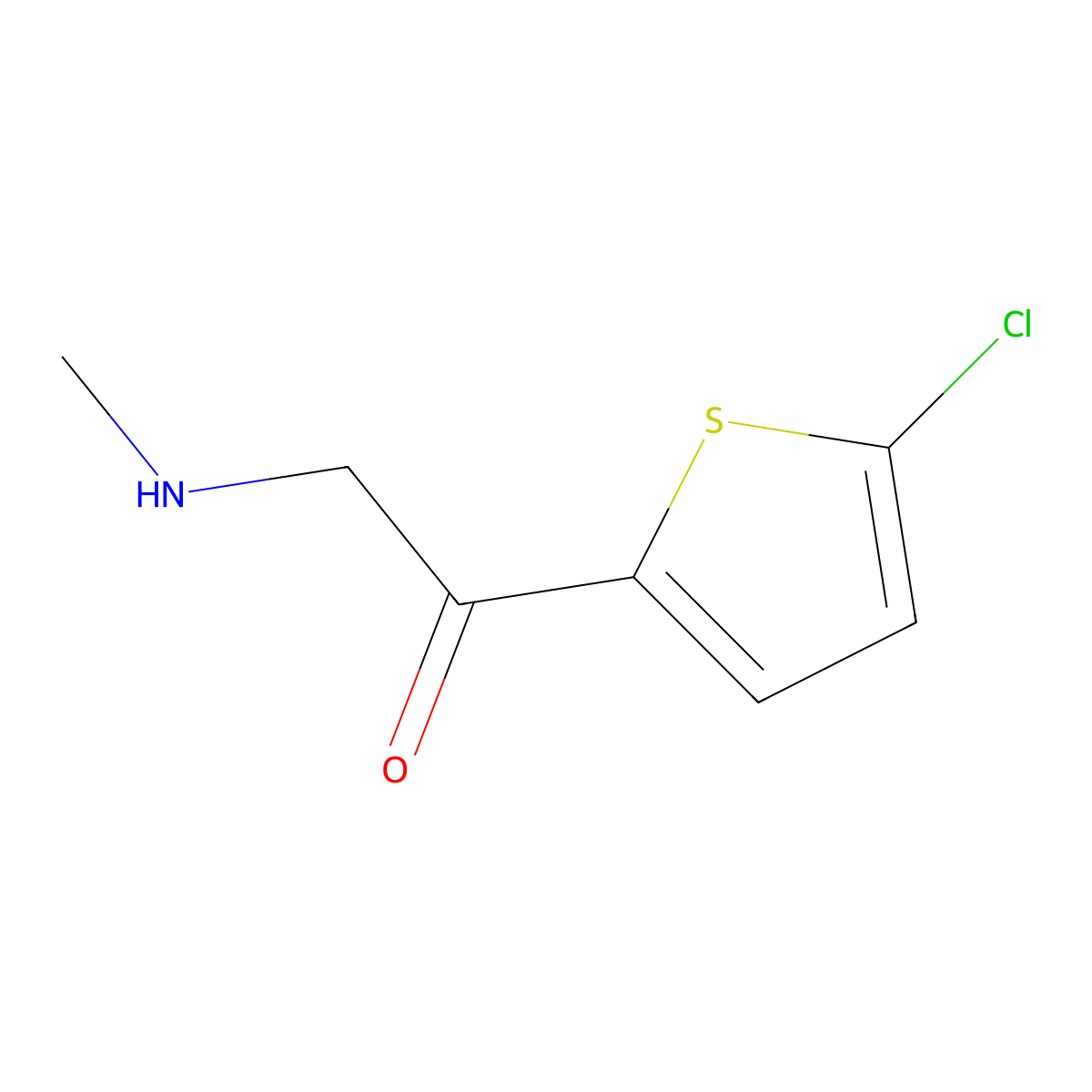 1-(5-Chlorothiophen-2-yl)-2-(methylamino)ethan-1-one molecular structure, CAS 1225504-02-8