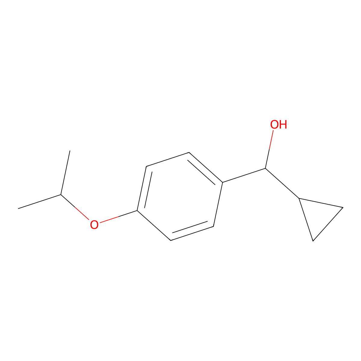 alpha-Cyclopropyl-4-(1-methylethoxy)benZenemethanol molecular structure, CAS 1225504-50-6