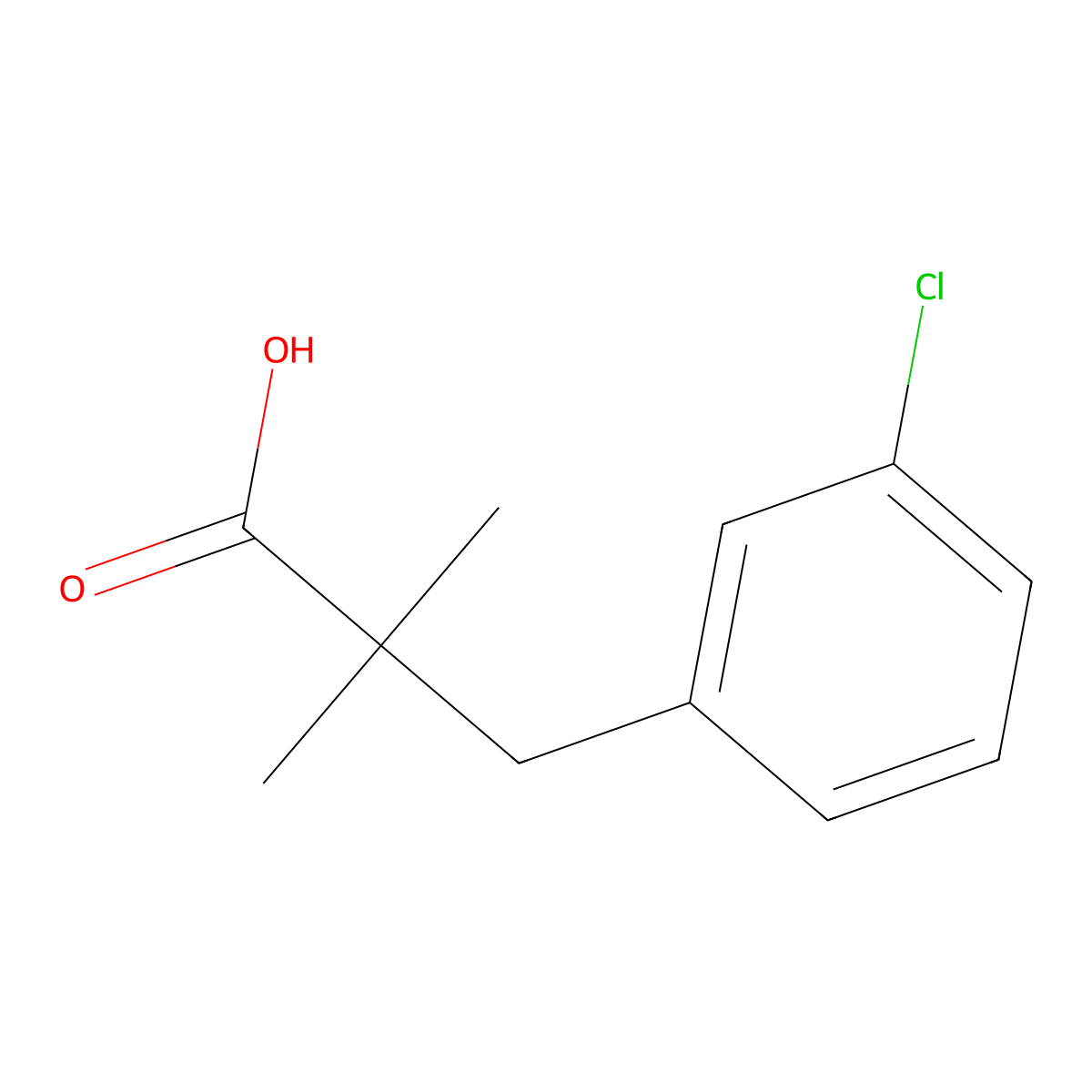3-(3-Chlorophenyl)-2,2-dimethylpropanoic acid molecular structure, CAS 1225505-29-2