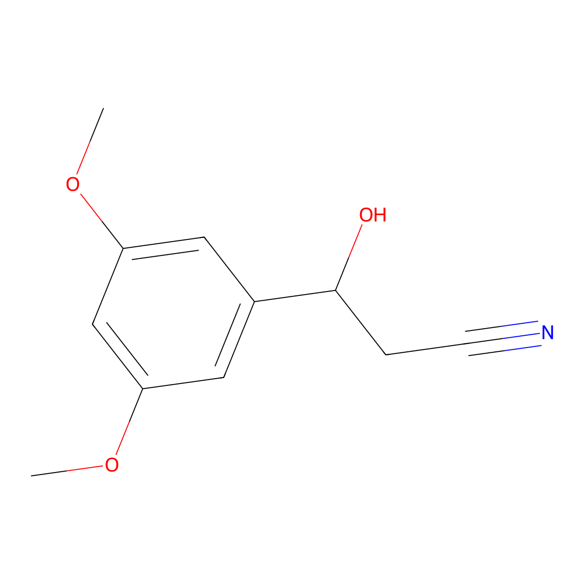 3-(3,5-Dimethoxyphenyl)-3-hydroxypropanenitrile molecular structure, CAS 1225506-16-0
