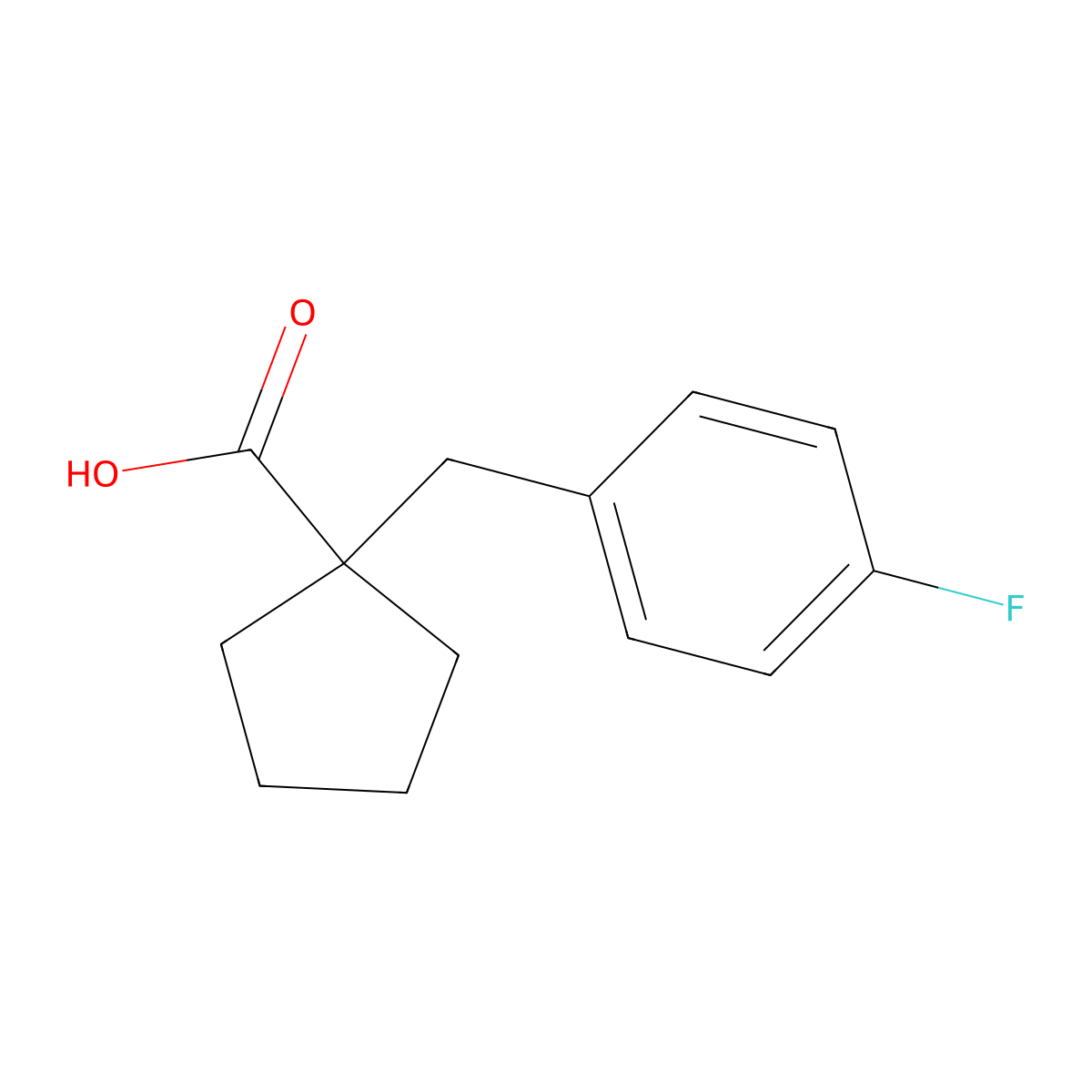 1-((4-Fluorophenyl)methyl)cyclopentane-1-carboxylic acid molecular structure, CAS 1225506-32-0