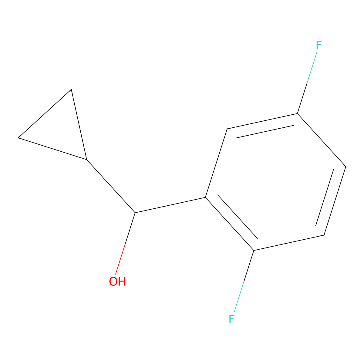 a-Cyclopropyl-2,5-difluorobenzenemethanol molecular structure, CAS 1225507-42-5