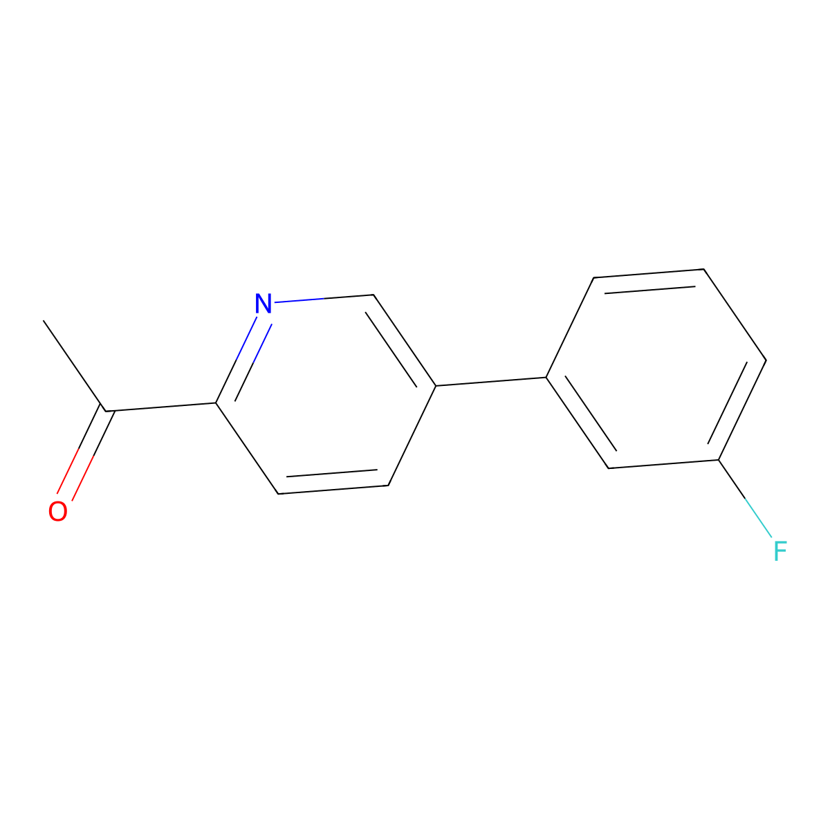 1-(5-(3-Fluorophenyl)pyridin-2-yl)ethanone molecular structure, CAS 1225508-21-3