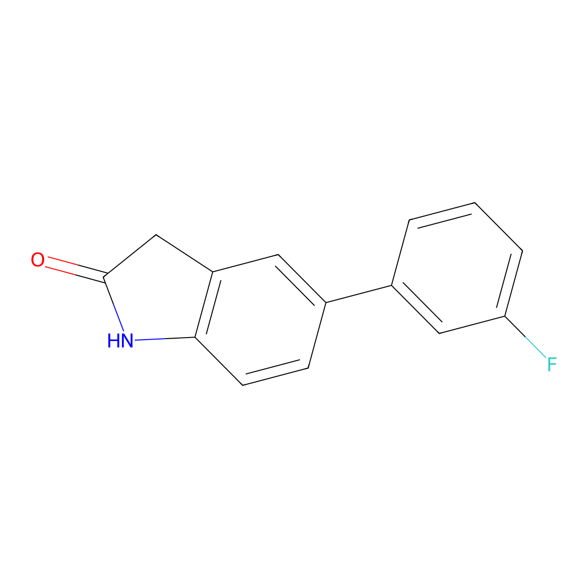 5-(3-Fluorophenyl)indolin-2-one molecular structure, CAS 1225508-31-5