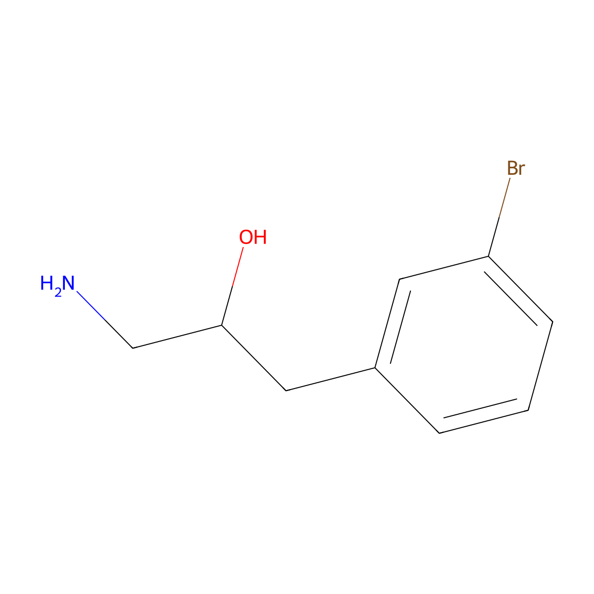1-Amino-3-(3-bromophenyl)propan-2-ol molecular structure, CAS 1225508-70-2