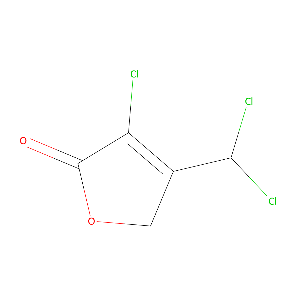 3-Chloro-4-(dichloromethyl)-2(5H)-furanone molecular structure, CAS 122551-89-7