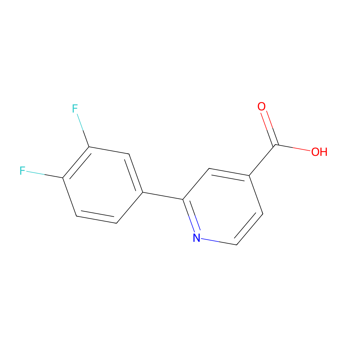 2-(3,4-Difluorophenyl)isonicotinic acid molecular structure, CAS 1225511-01-2