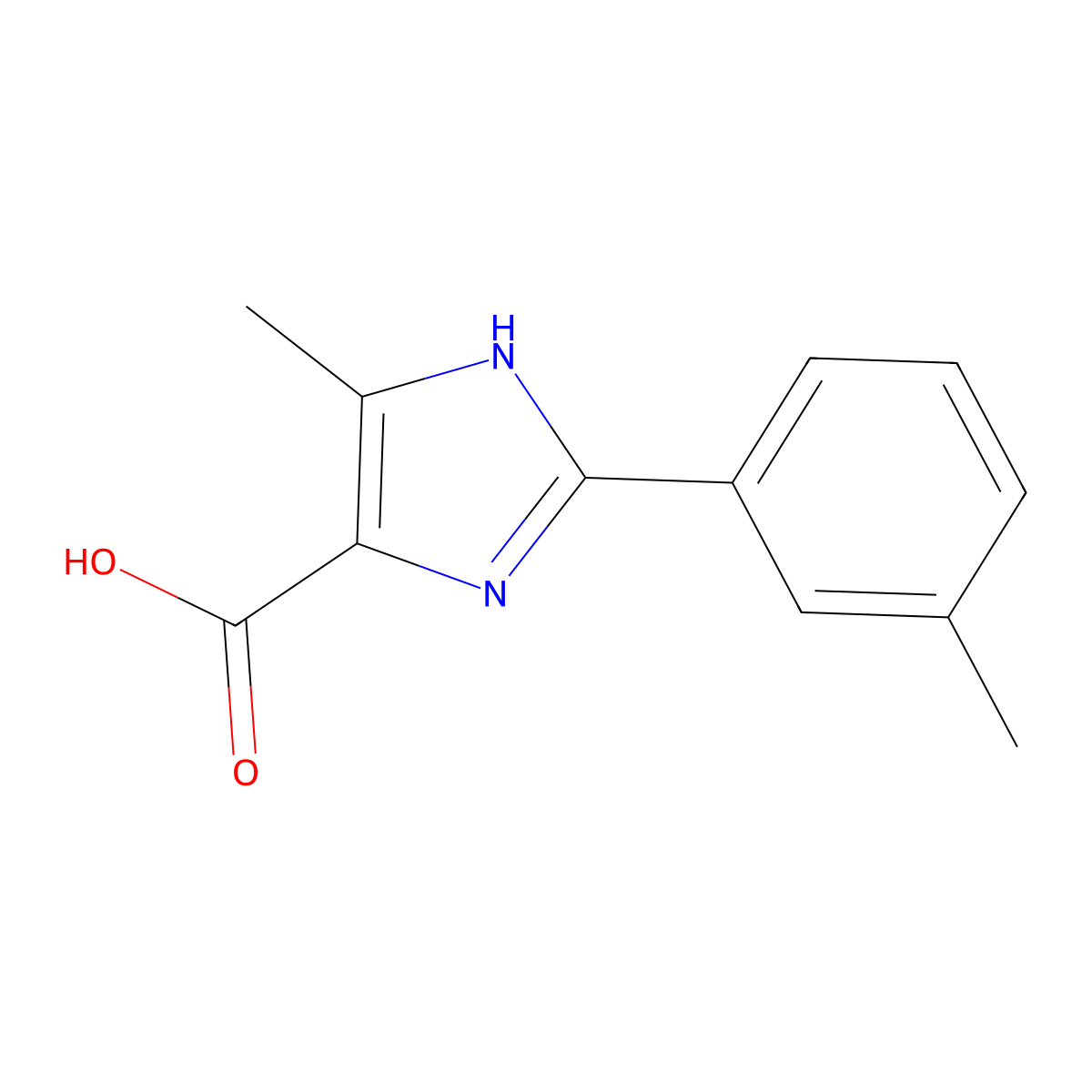 5-methyl-2-(3-methylphenyl)-1H-imidazole-4-carboxylic acid molecular structure, CAS 1225511-16-9