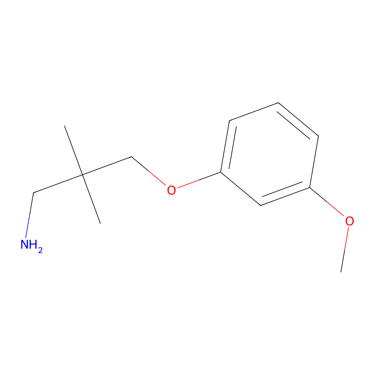 3-(3-Methoxyphenoxy)-2,2-dimethylpropan-1-amine molecular structure, CAS 1225511-46-5