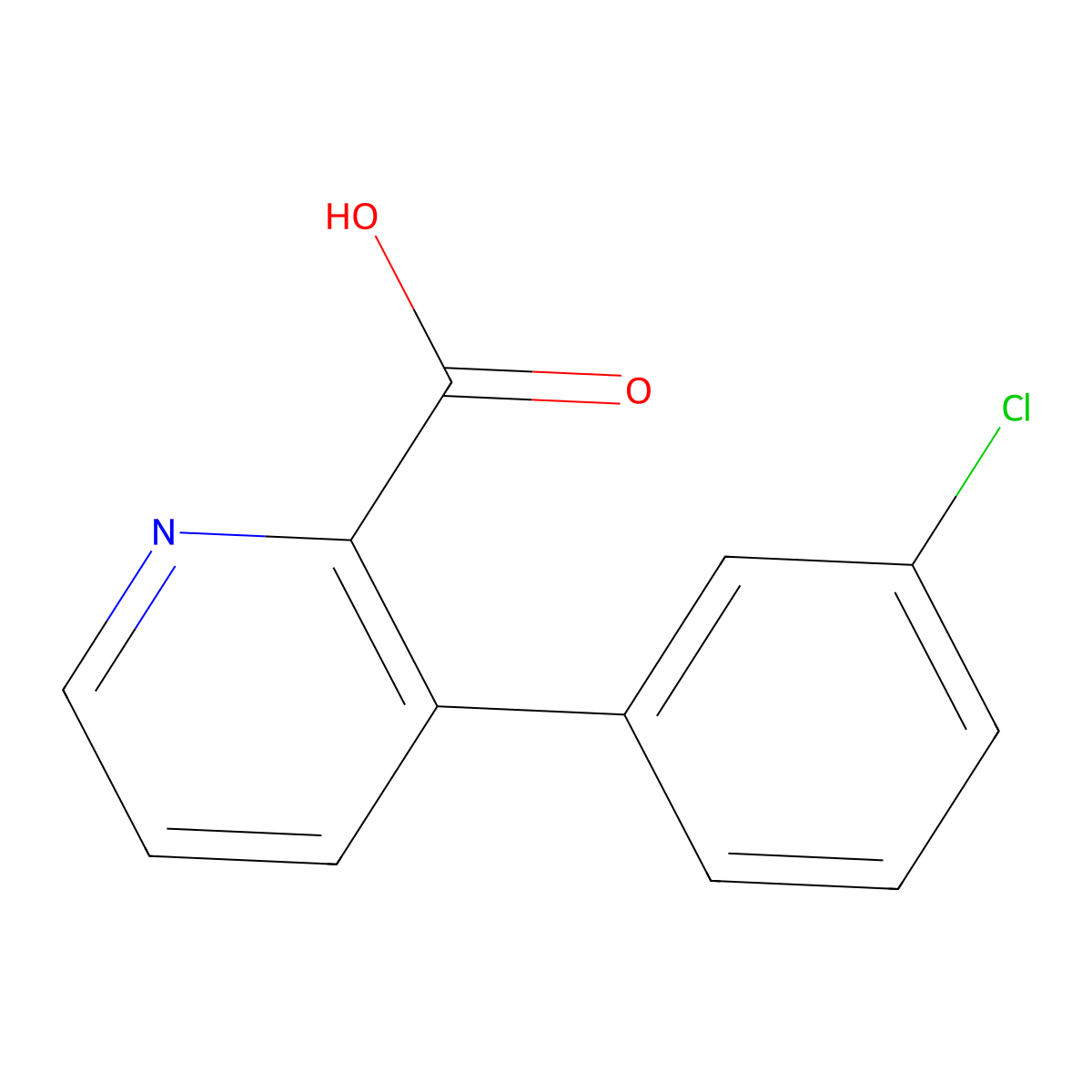 3-(3-Chlorophenyl)picolinic acid molecular structure, CAS 1225514-91-9