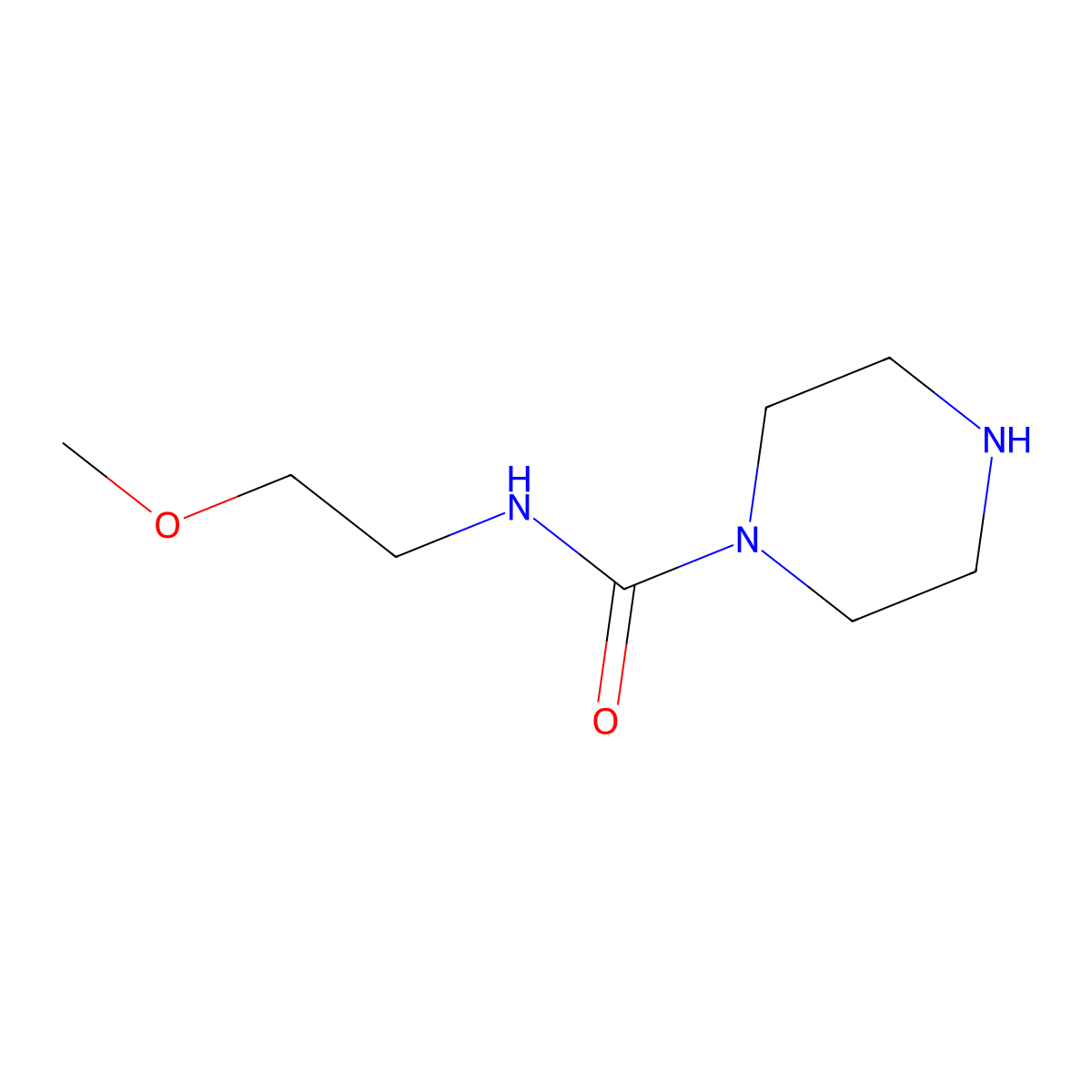 N-(2-Methoxyethyl)piperazine-1-carboxamide molecular structure, CAS 1225516-45-9
