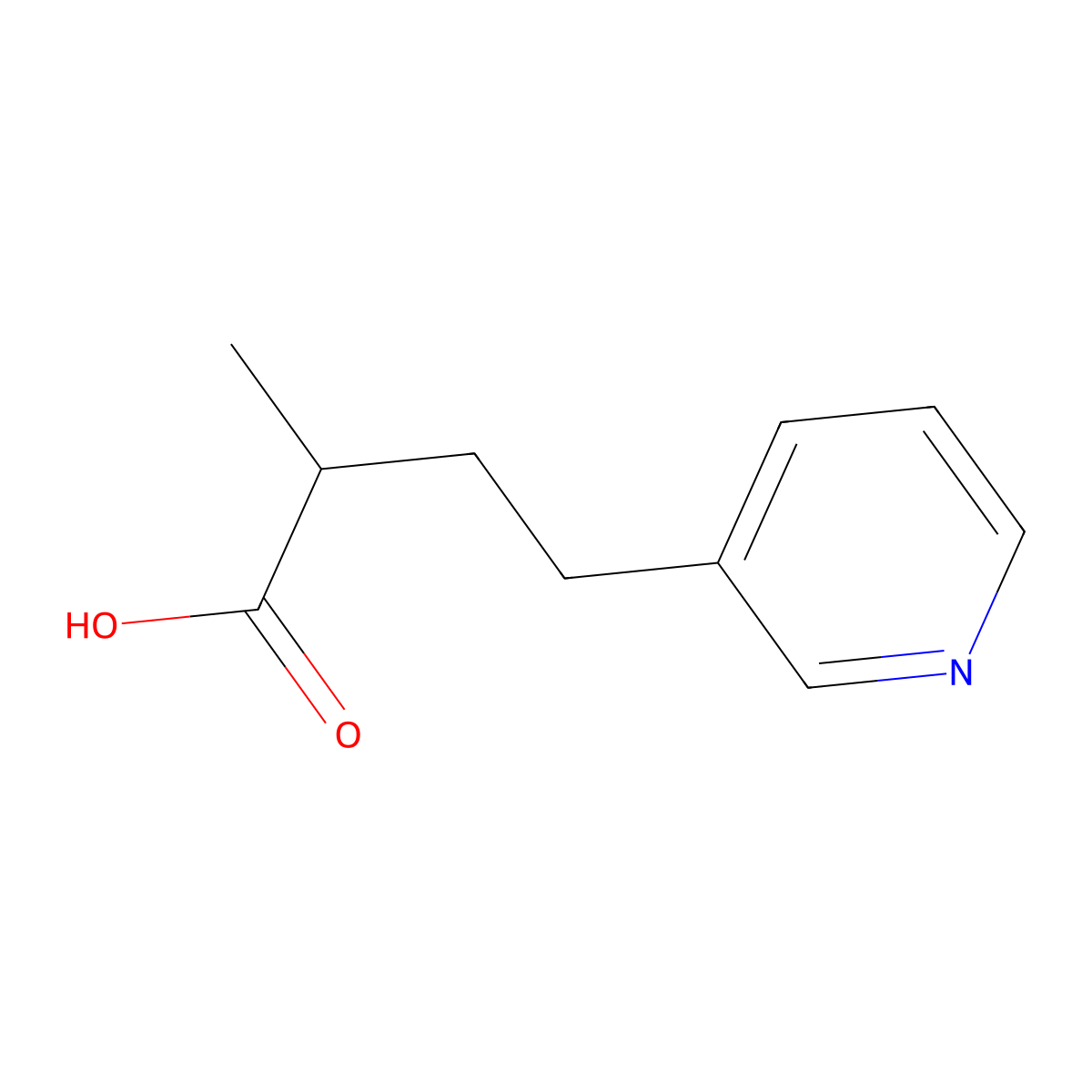 2-Methyl-4-(pyridin-3-yl)butanoic acid molecular structure, CAS 1225516-62-0