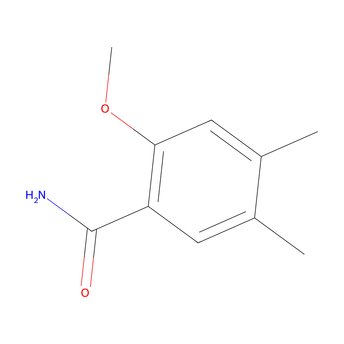 2-Methoxy-4,5-dimethylbenzamide molecular structure, CAS 1225516-76-6
