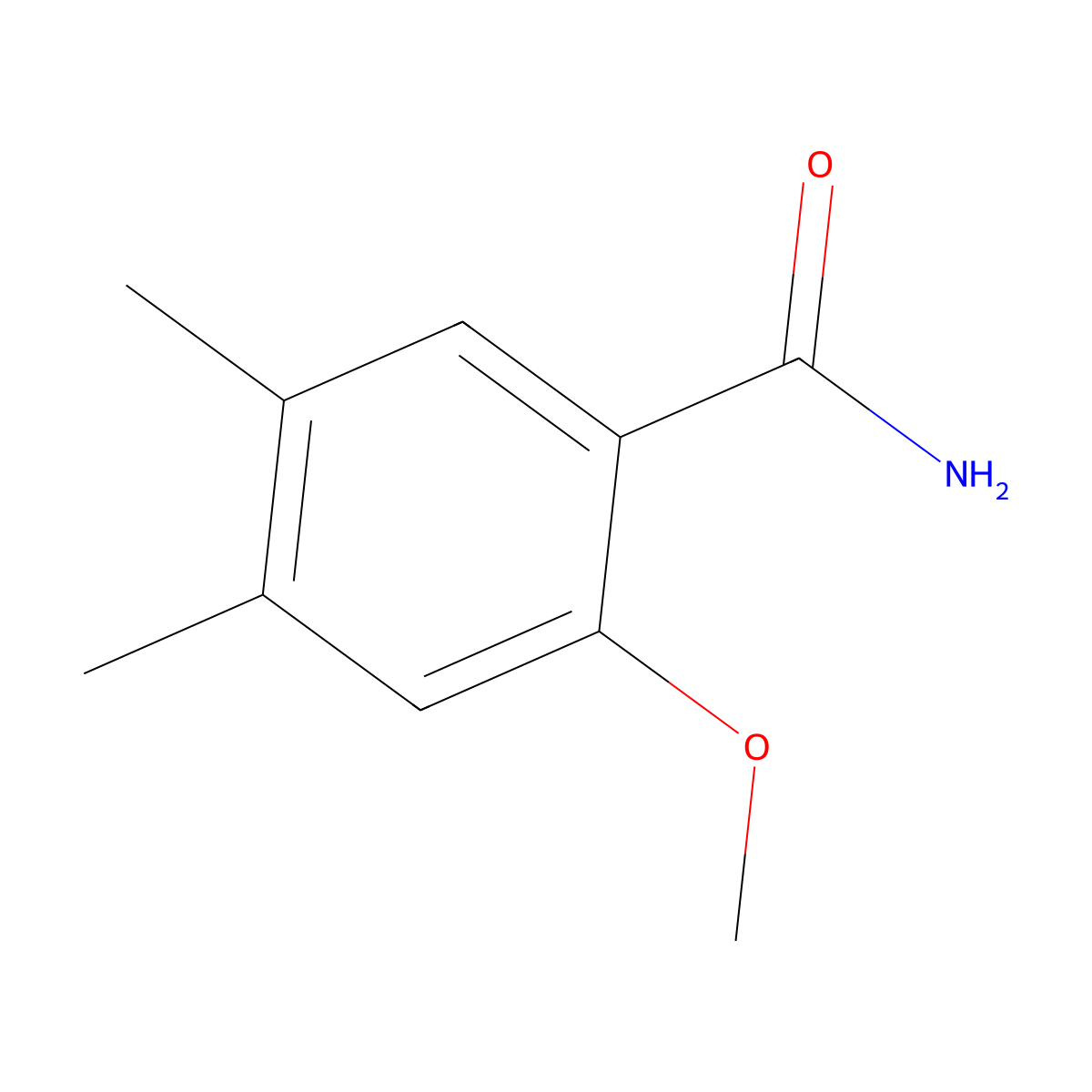 2-Methoxy-4,5-dimethylbenzamide molecular structure, CAS 1225516-76-6