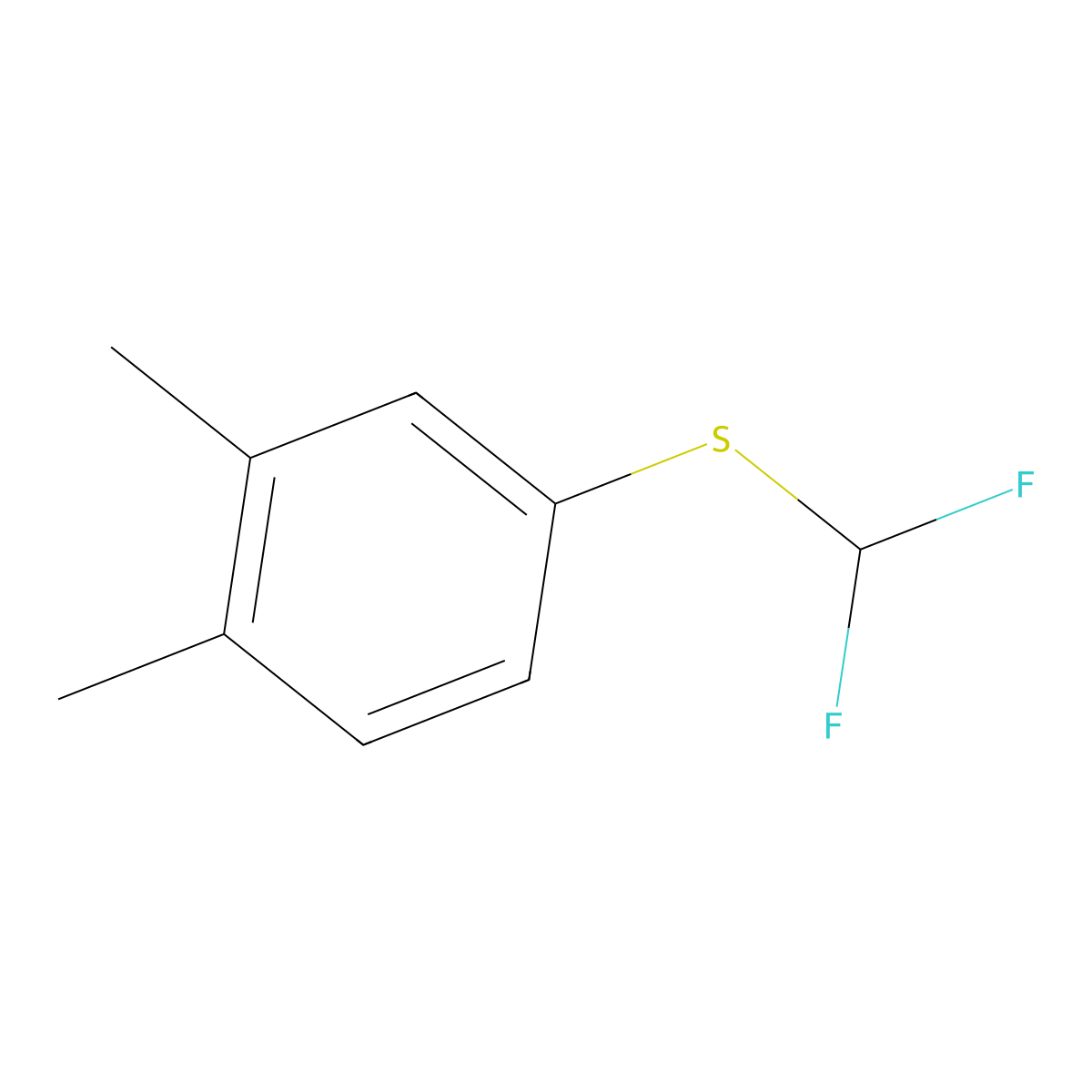 4-[(Difluoromethyl)sulfanyl]-1,2-dimethylbenzene molecular structure, CAS 1225517-08-7