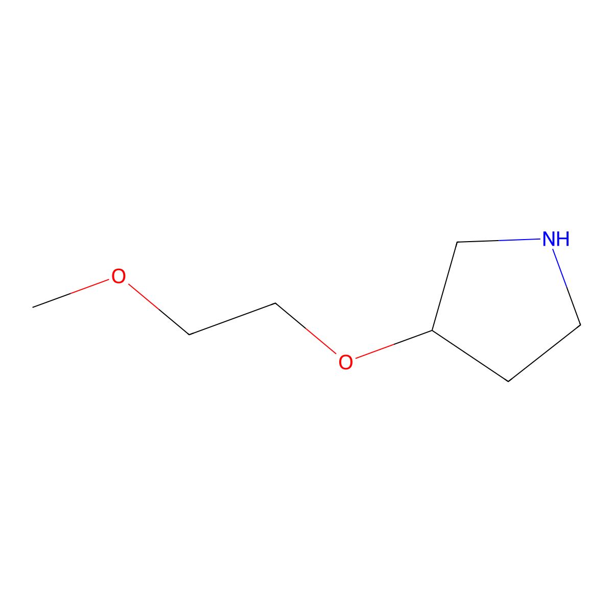 3-(2-Methoxyethoxy)pyrrolidine molecular structure, CAS 1225517-28-1