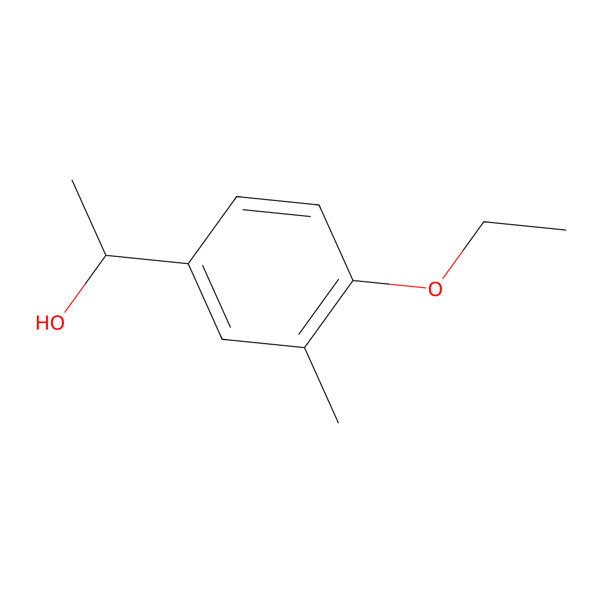 1-(4-Ethoxy-3-methylphenyl)ethanol molecular structure, CAS 1225519-39-0