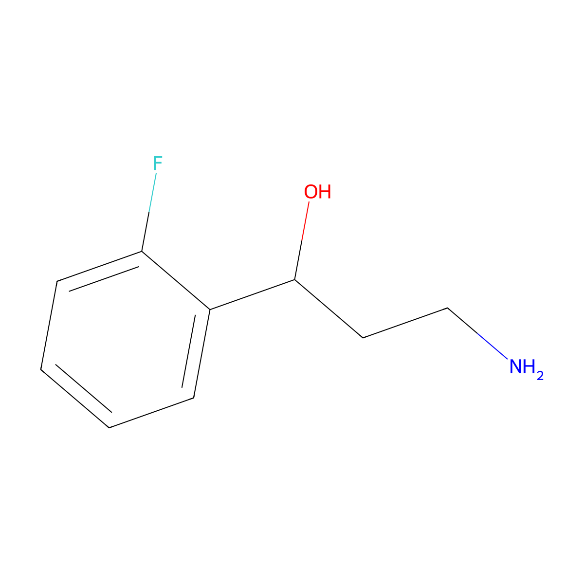 3-Amino-1-(2-fluorophenyl)propan-1-ol molecular structure, CAS 1225519-67-4