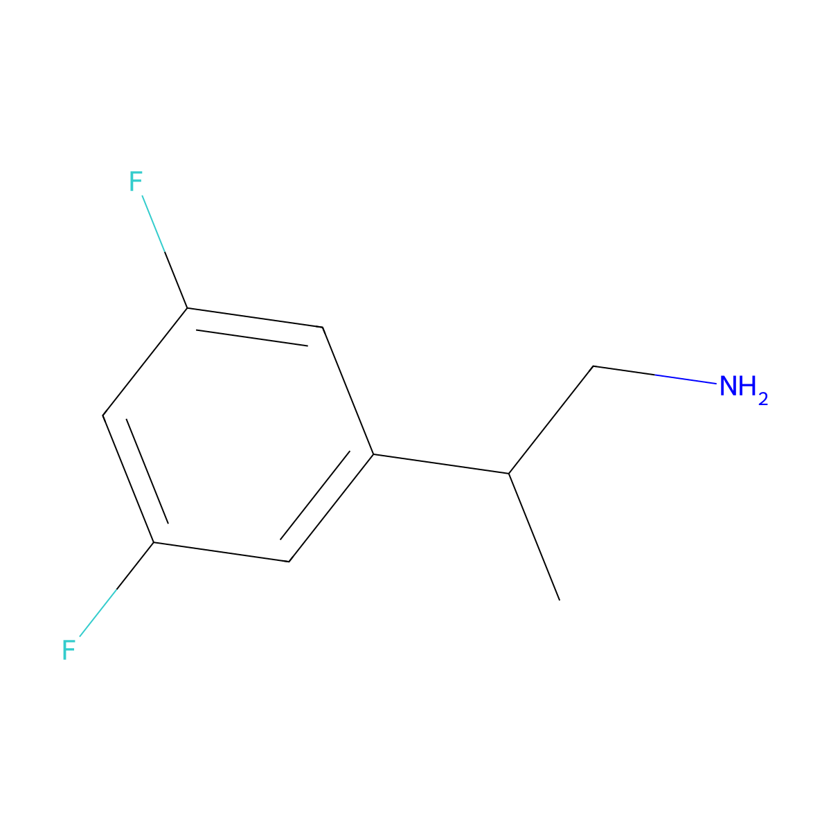 2-(3,5-Difluorophenyl)propan-1-amine molecular structure, CAS 1225519-94-7