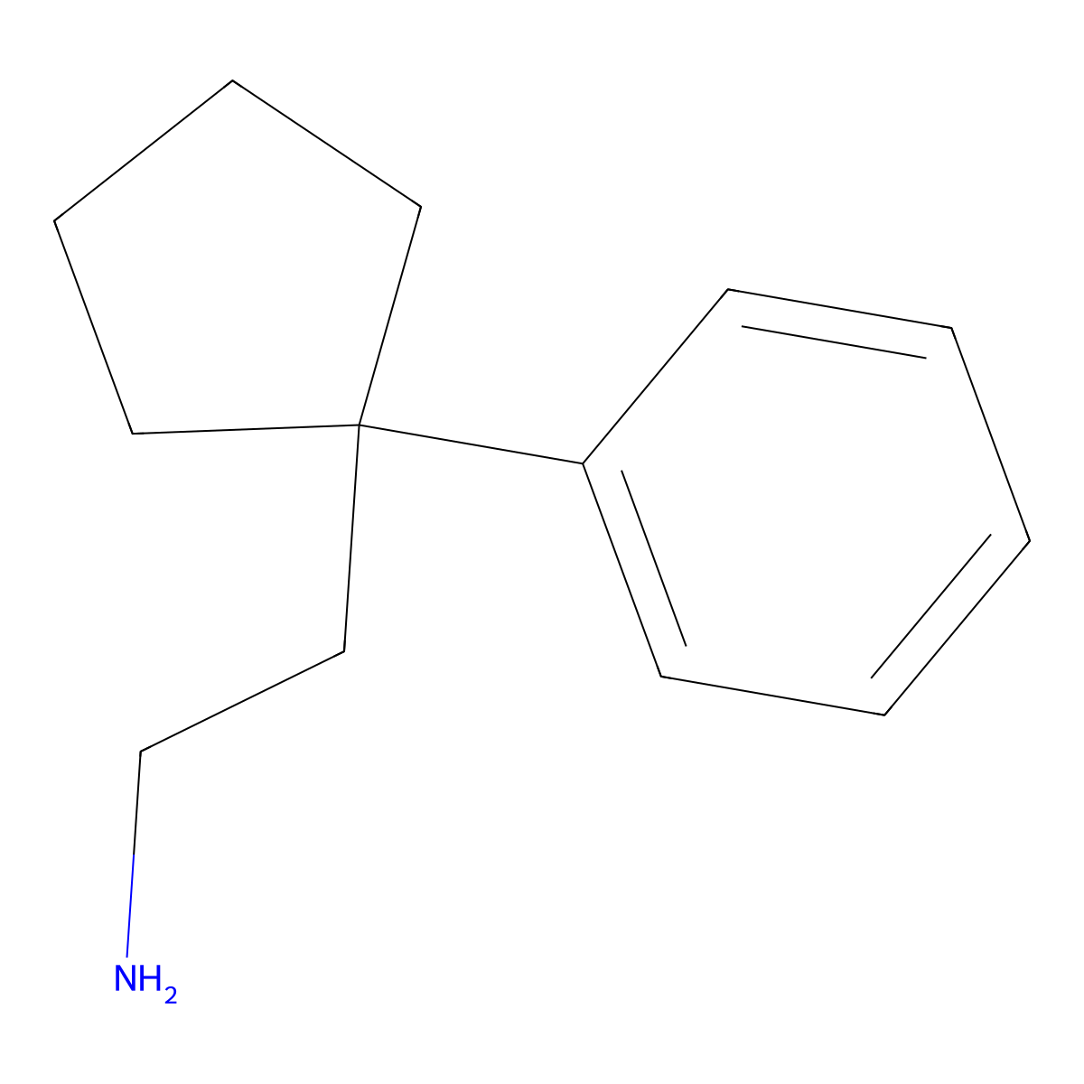 2-(1-Phenylcyclopentyl)ethan-1-amine molecular structure, CAS 1225520-43-3