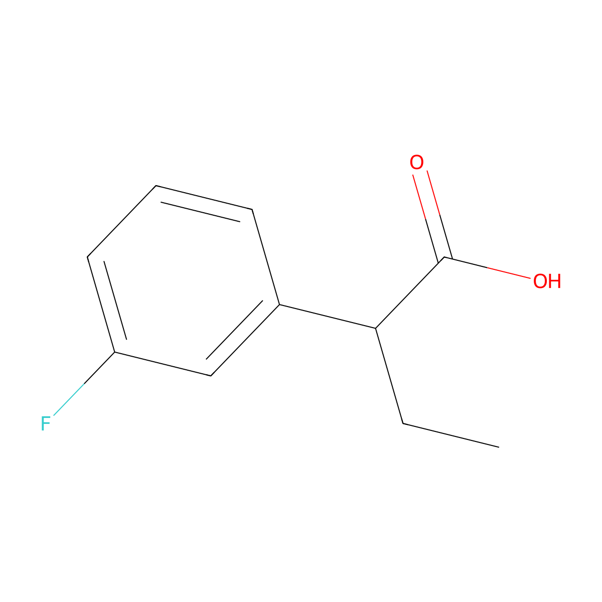 2-(3-Fluorophenyl)butanoic acid molecular structure, CAS 1225520-70-6