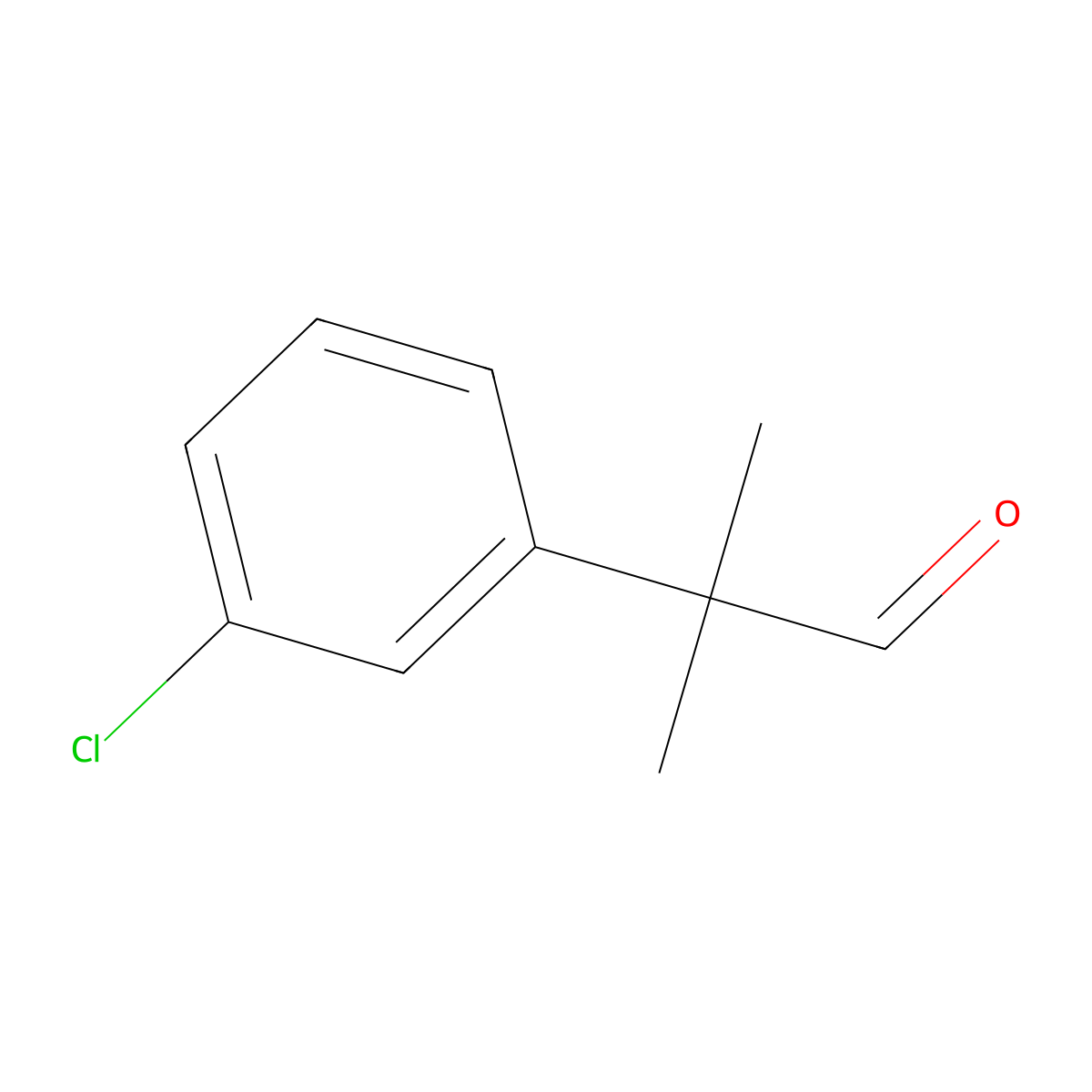 2-(3-Chlorophenyl)-2-methylpropanal molecular structure, CAS 1225521-01-6