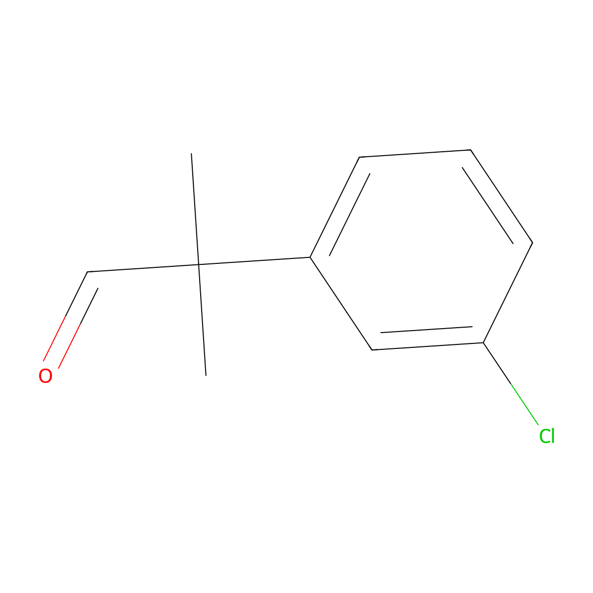 2-(3-Chlorophenyl)-2-methylpropanal molecular structure, CAS 1225521-01-6