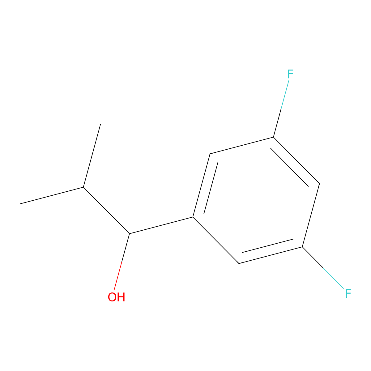 1-(3,5-Difluorophenyl)-2-methylpropan-1-ol molecular structure, CAS 1225522-21-3