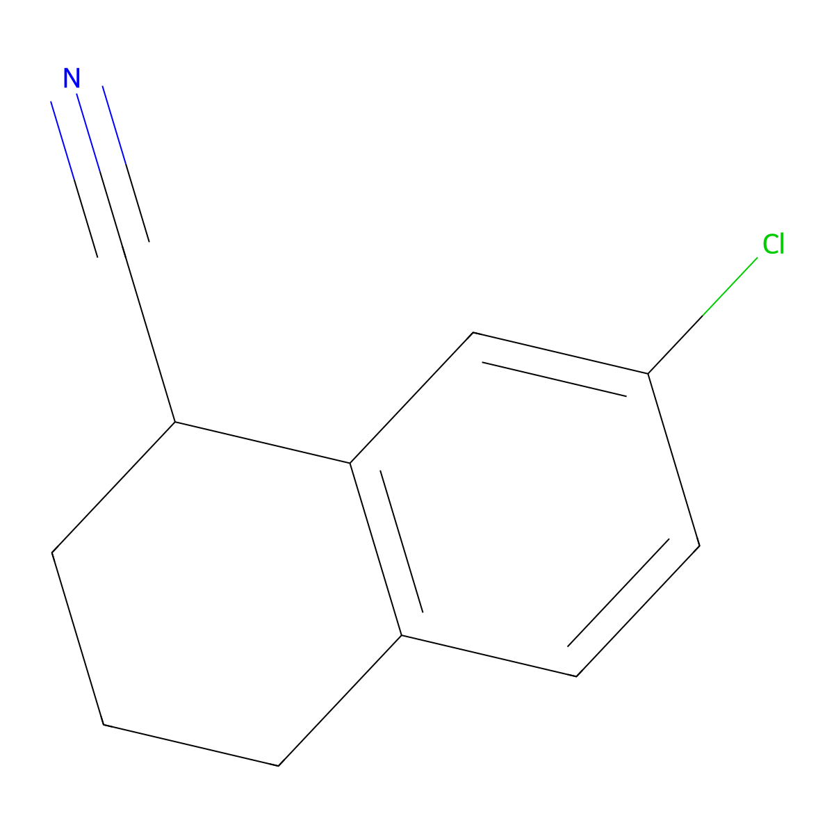 7-Chloro-1,2,3,4-tetrahydronaphthalene-1-carbonitrile molecular structure, CAS 1225522-63-3