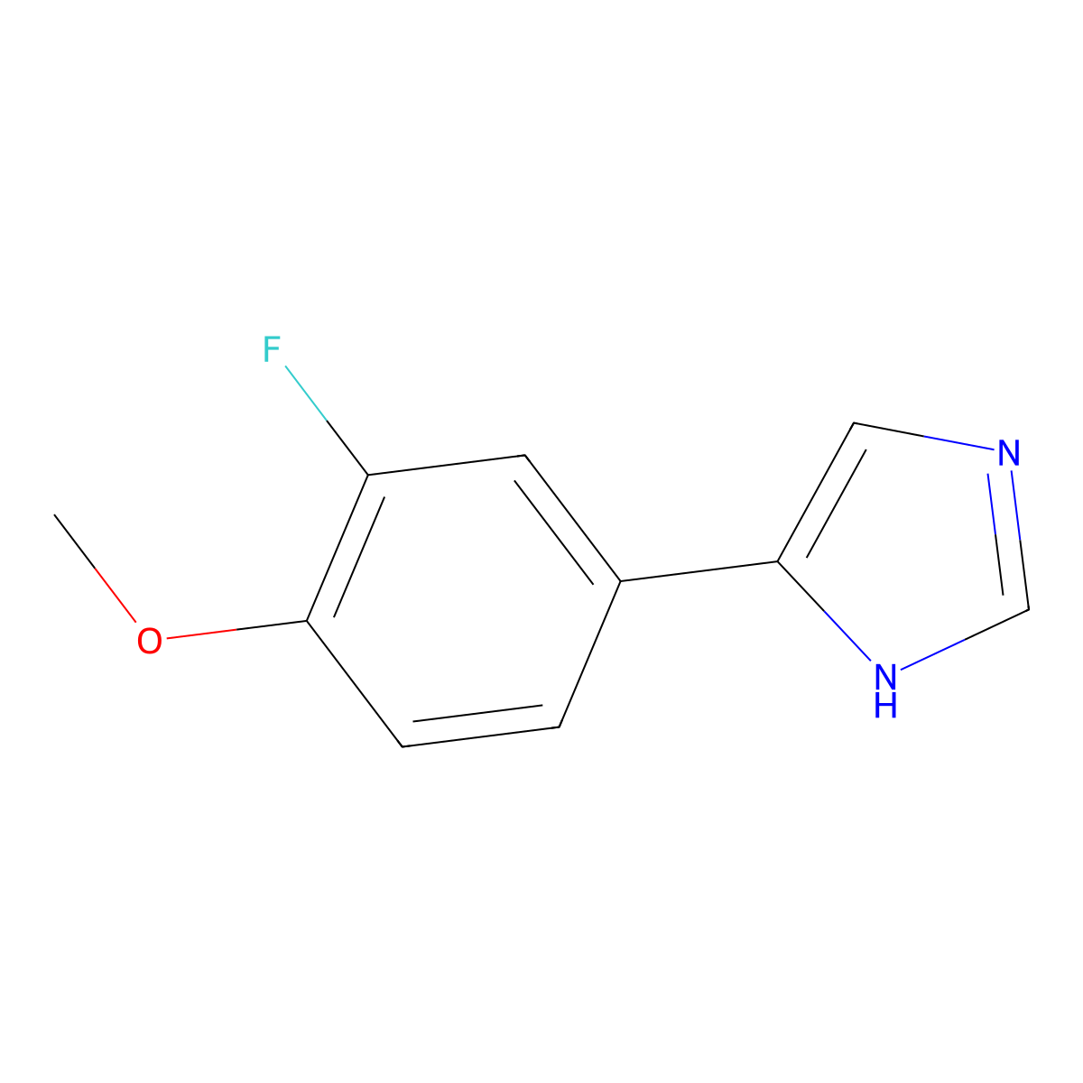4-(3-fluoro-4-methoxyphenyl)-1H-imidazole molecular structure, CAS 1225522-68-8