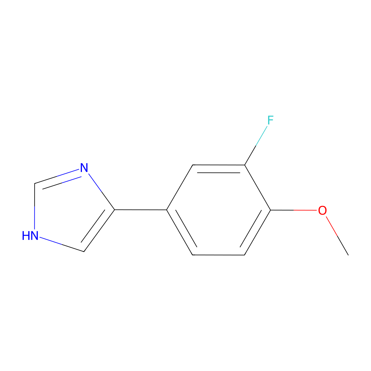 4-(3-fluoro-4-methoxyphenyl)-1H-imidazole molecular structure, CAS 1225522-68-8