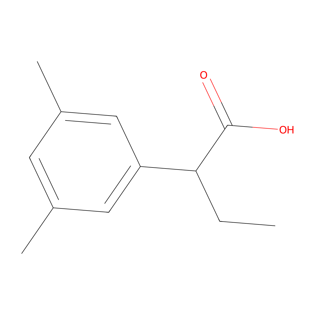 2-(3,5-Dimethylphenyl)butanoic acid molecular structure, CAS 1225522-95-1