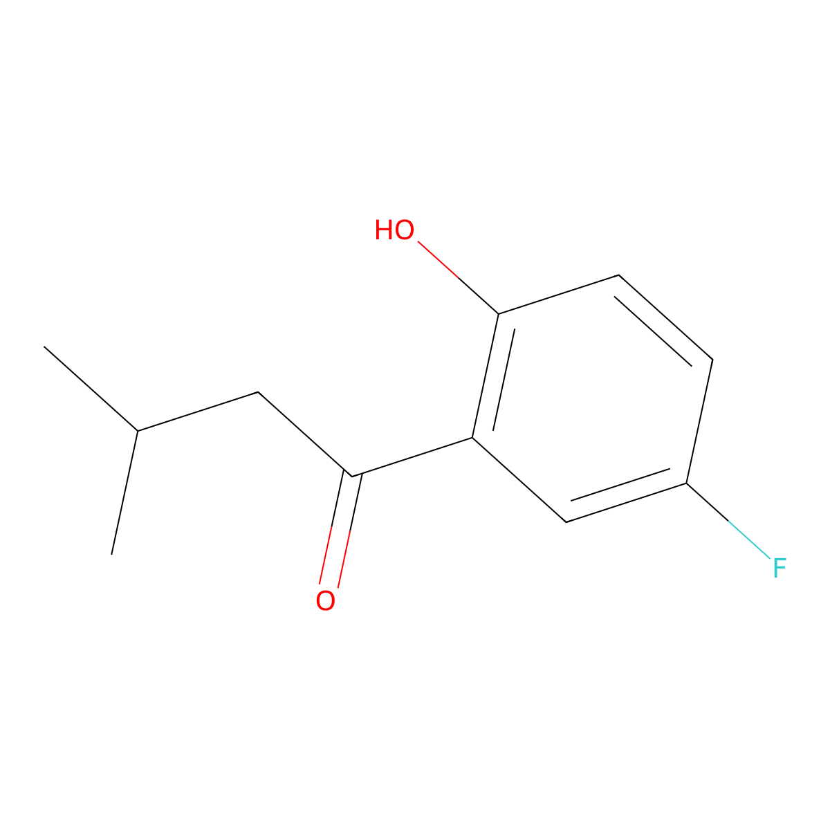 1-(5-Fluoro-2-hydroxyphenyl)-3-methylbutan-1-one molecular structure, CAS 1225523-32-9