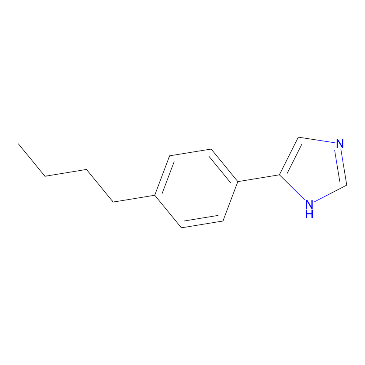 4-(4-butylphenyl)-1H-imidazole molecular structure, CAS 1225523-39-6