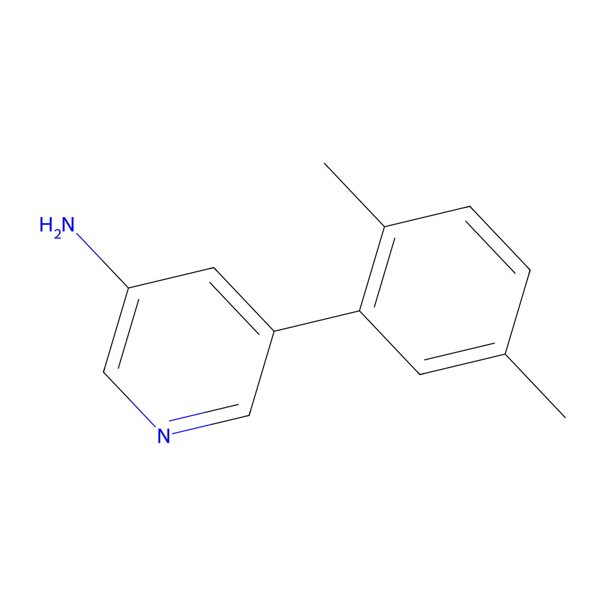 5-(2,5-Dimethylphenyl)-3-pyridinamine molecular structure, CAS 1225524-03-7