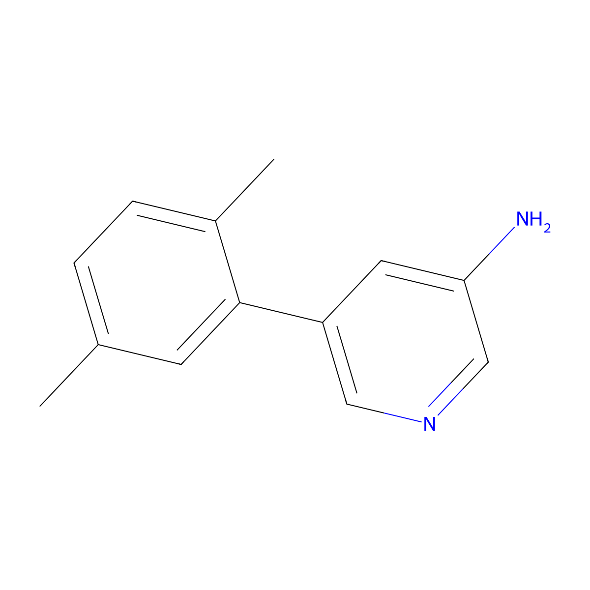 5-(2,5-Dimethylphenyl)-3-pyridinamine molecular structure, CAS 1225524-03-7
