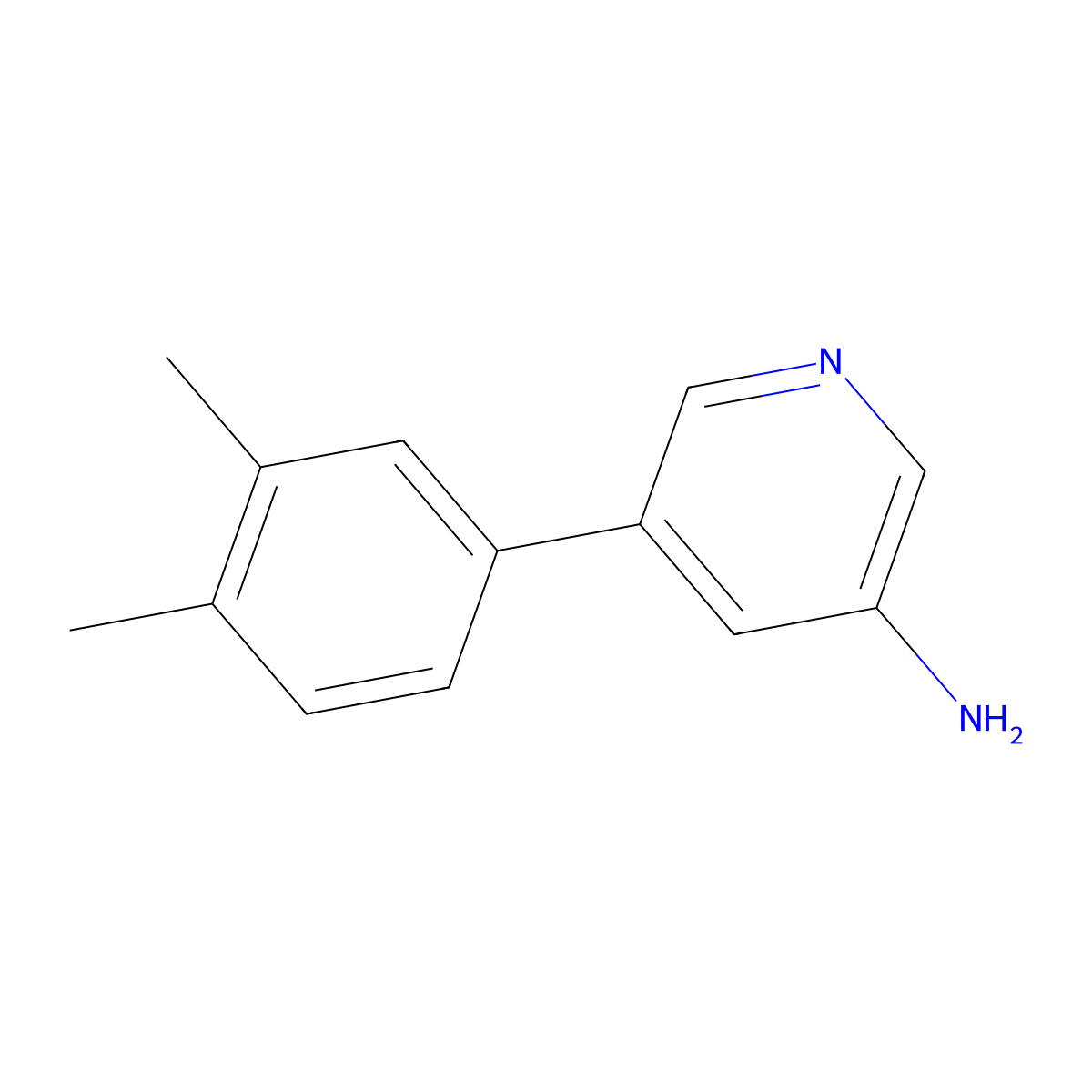 5-(3,4-Dimethylphenyl)-3-pyridinamine molecular structure, CAS 1225524-10-6