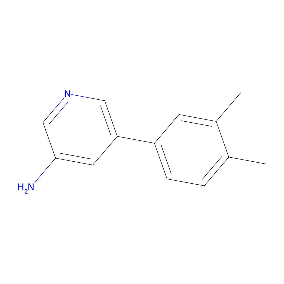 5-(3,4-Dimethylphenyl)-3-pyridinamine molecular structure, CAS 1225524-10-6