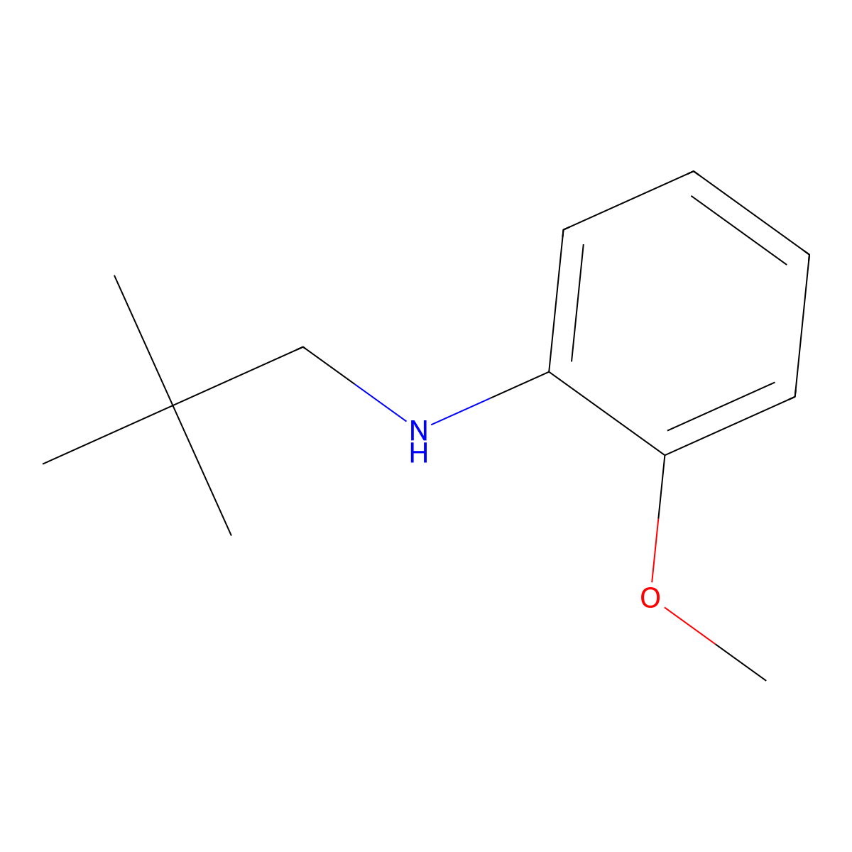 N-(2,2-dimethylpropyl)-2-methoxyaniline molecular structure, CAS 1225524-50-4