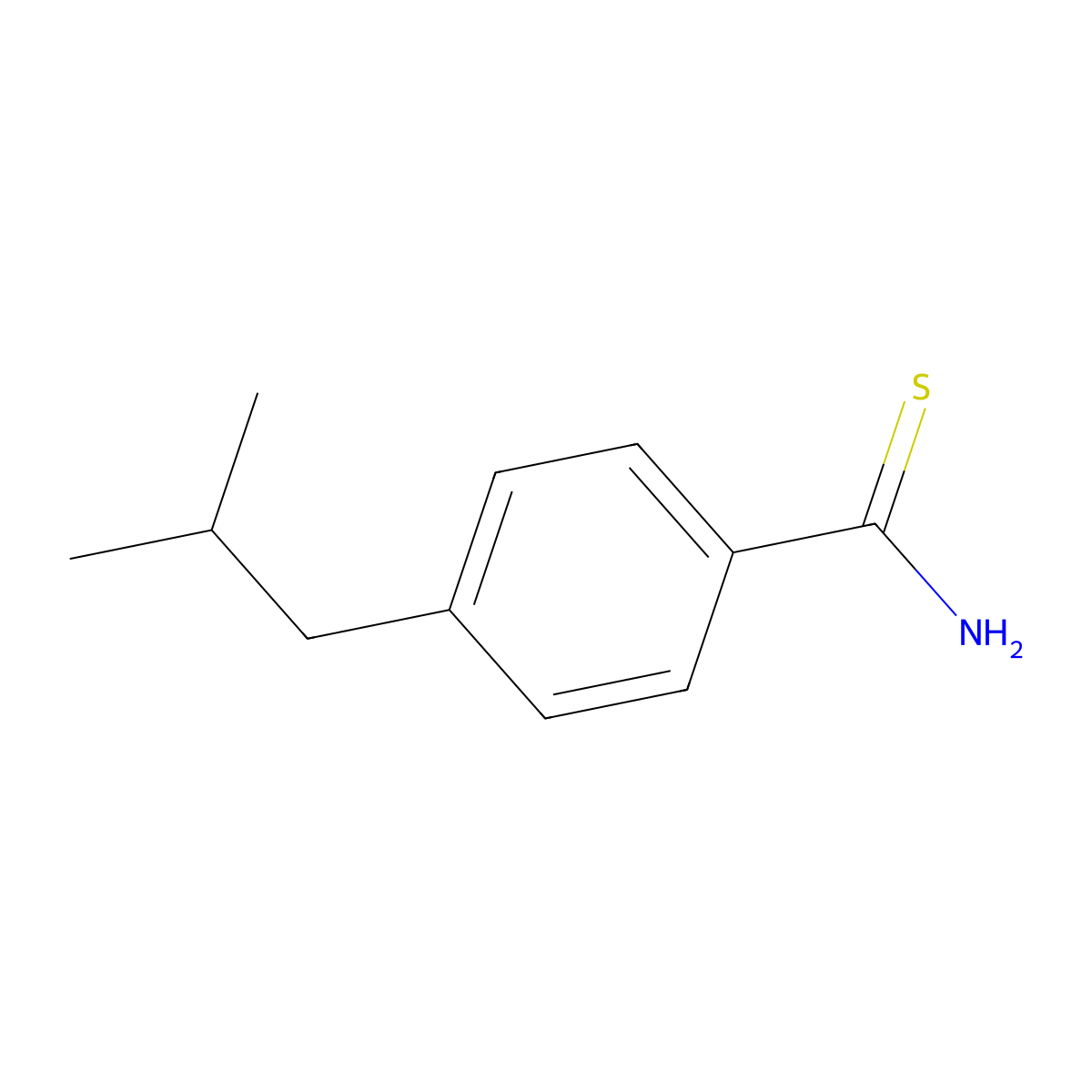 4-(2-Methylpropyl)benzene-1-carbothioamide molecular structure, CAS 1225524-63-9