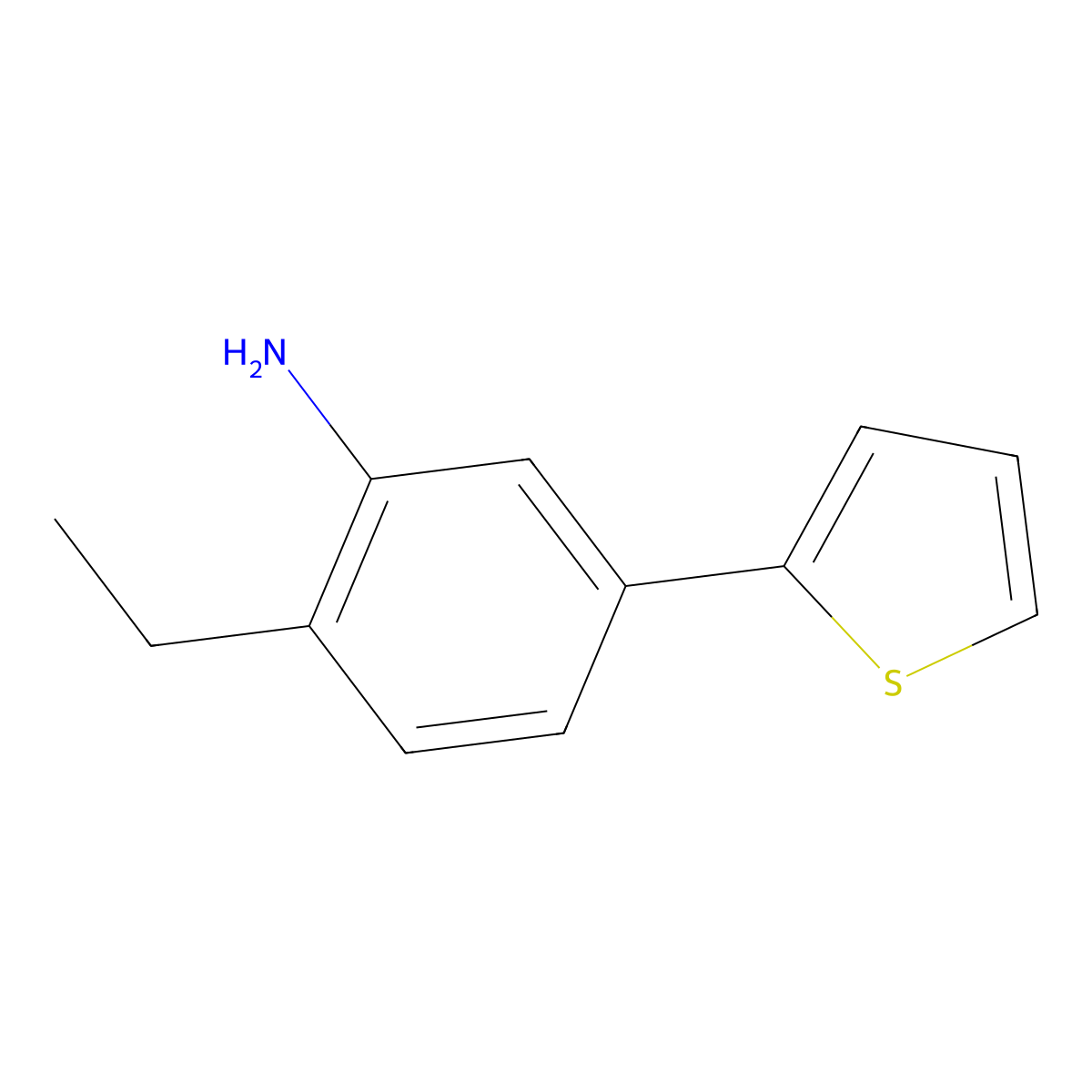 2-Ethyl-5-(thiophen-2-YL)aniline molecular structure, CAS 1225525-25-6