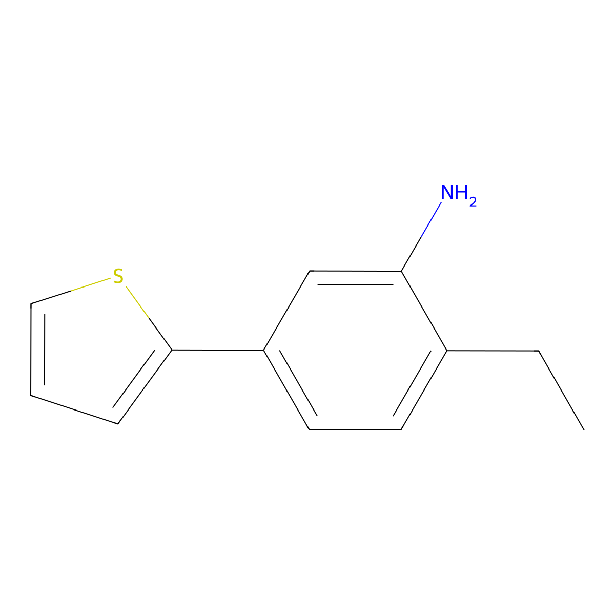 2-Ethyl-5-(thiophen-2-YL)aniline molecular structure, CAS 1225525-25-6